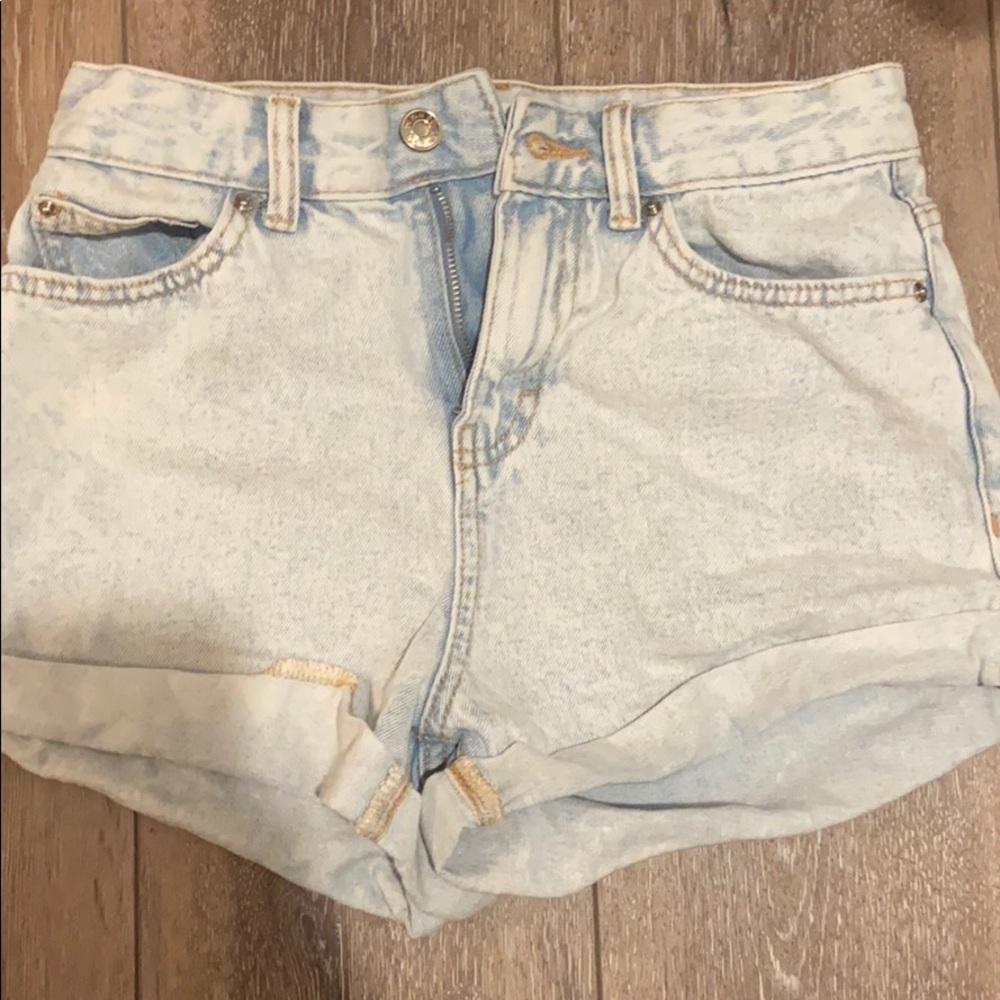 Denim high waisted shorts